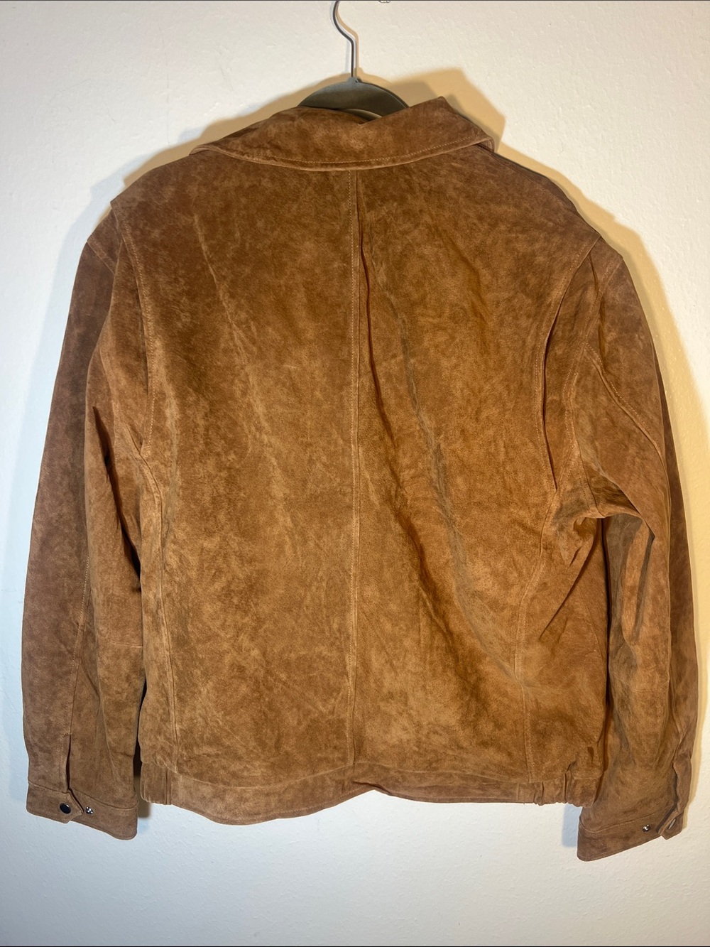 Flavor Leather Zip Grint Brown Surde Leather Bomber Air Force Jacket Large - Picture 6 of 10